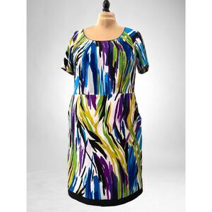 ANOTHER THYME Bright color dress with side pockets, Size 16W